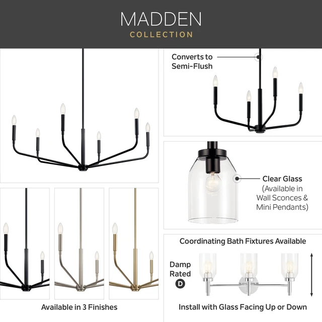 Alt view image 5 of 6 - Madden 2-Light Bathroom Vanity Light, Brushed Nickel Modern vanity light with clear glass for single or double bathroom mirrors (14.25" x 10.5"), 55184NI