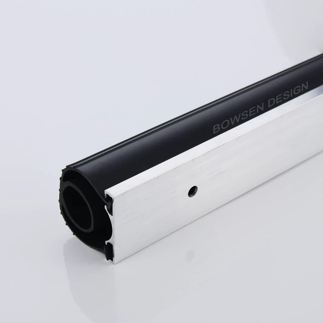 Alt view image 2 of 6 - Heavy-Duty U+O Ring Universal Garage Door Bottom Seals Weatherstrip Rubber with Aluminum Track Retainer Kit (10 FT, 1-5/8" Width)