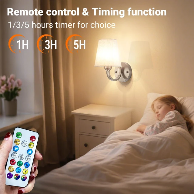 Alt view image 6 of 7 - Peel and Stick Wall Sconces, No Drilling Stick On Wall Sconce, Wireless Battery Operated Wall Lights, Adhesive Wall Lamp with 10000mAh Battery Bulb for Bedroom Living Room Decor