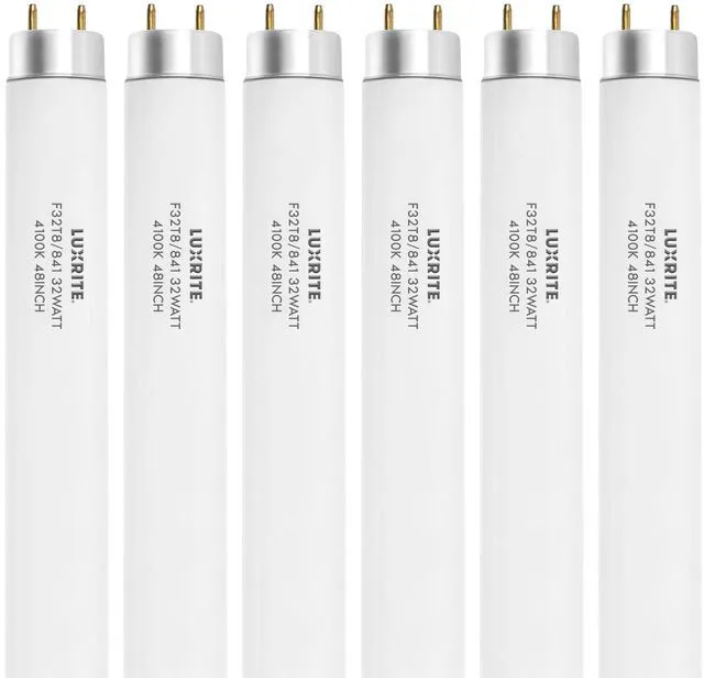 Main image of F32T8/841 32W 48 Inch T8 Fluorescent Tube Light Bulb, 4100K Cool White, 2800 Lumens, G13 Medium Bi-Pin Base, LR20732, 6 count (Pack of 1)