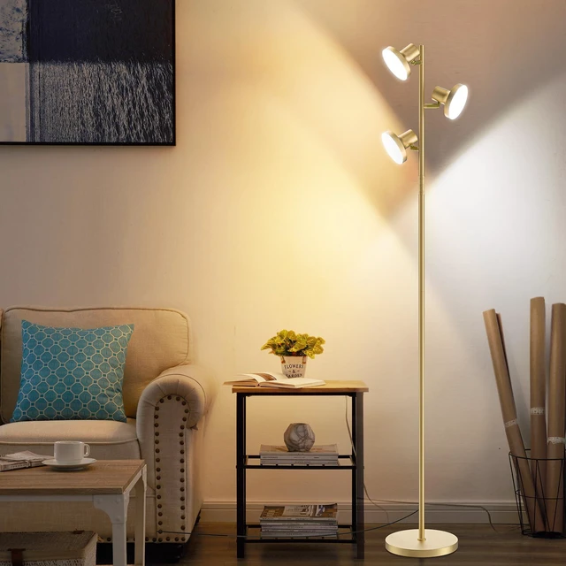 Alt view image 3 of 7 - 36W LED Tree Floor Lamp, Modern Dimmable Standing Lamp with Remote & Touch Control, 4 Color Temperatures, 3 Rotatable LED Light Floor Lamps for Living Room, Bedroom, Office