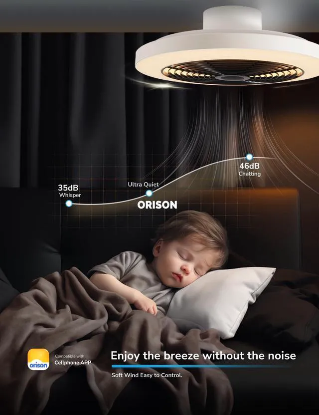 Alt view image 4 of 7 - Ceiling Fans with Lights, Low Profile Ceiling Fan with Lights and Remote, 6 Wind Speeds Smart Flush Mount Ceiling Fan for Bedroom, Kids Room and Living Room 19.7" (Black)