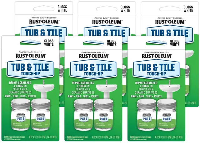 Main image of Tub & Tile Touch-Up 2-Step Kit Bathroom Surface Refresh, Ceramic, Porcelain, Fiberglass, Moisture Resistant Finish, 12 Oz