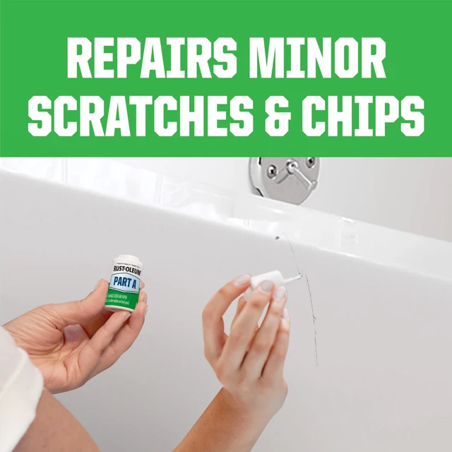 Alt view image 4 of 7 - Tub & Tile Touch-Up 2-Step Kit Bathroom Surface Refresh, Ceramic, Porcelain, Fiberglass, Moisture Resistant Finish, 12 Oz
