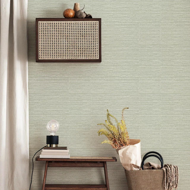 Main image of Textured Grasscloth Peel and Stick Wallpaper 17.7"x1200" Neutral Faux Grassweave Wallpaper Waterproof Self Adhesive Removable Wallpaper Mural for Home Decor Bedroom Kitchen Cabinet