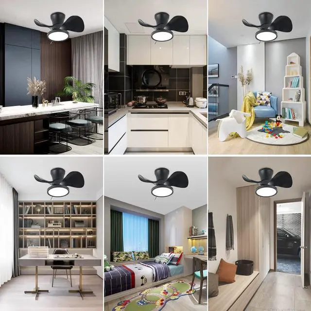 Alt view image 6 of 7 - Quiet Ceiling Fan with LED Light 22 inch Large Air Volume Remote Control for Kitchen Bedroom Dining Room Patio