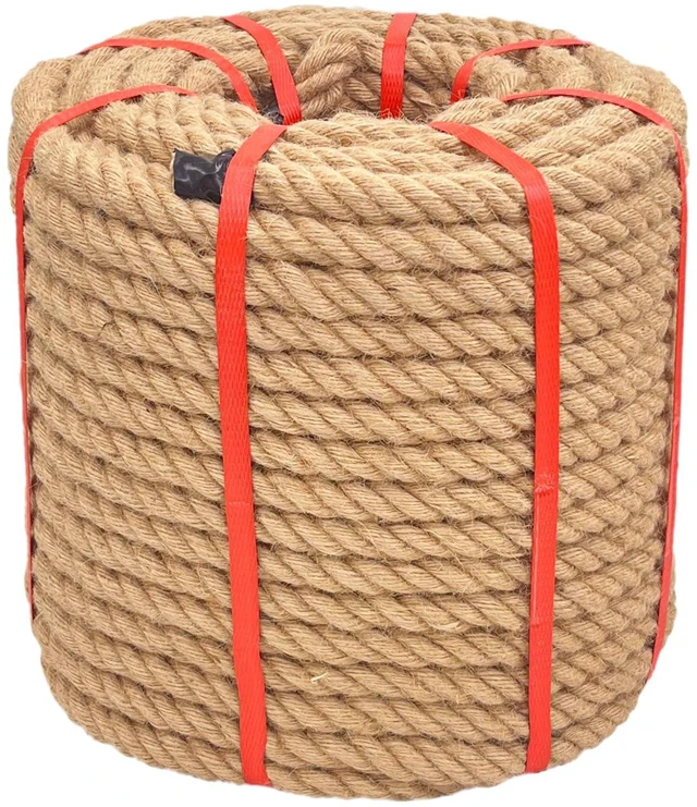 Main image of 3/4 Inch x 200 Ft Hemp Rope, 578 Lbs Working Strength, 4 Strand Twisted Cord for Cat Scratchers, Gardening, Landscaping & Decor