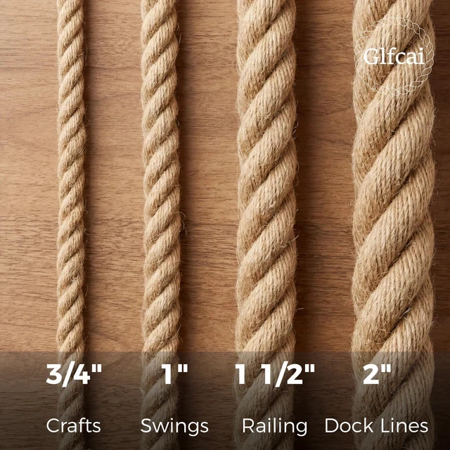 Alt view image 5 of 6 - 3/4 Inch x 200 Ft Hemp Rope, 578 Lbs Working Strength, 4 Strand Twisted Cord for Cat Scratchers, Gardening, Landscaping & Decor