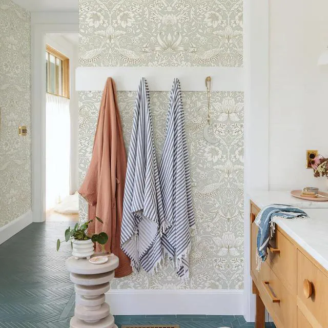 Alt view image 6 of 7 - William Morris Vintage Peel and Stick Wallpaper 17.7 x 1200in Grey Botanical Self Adhesive Removable Waterproof Contact Paper for Living Room Bedroom Cabinets Drawers Decor