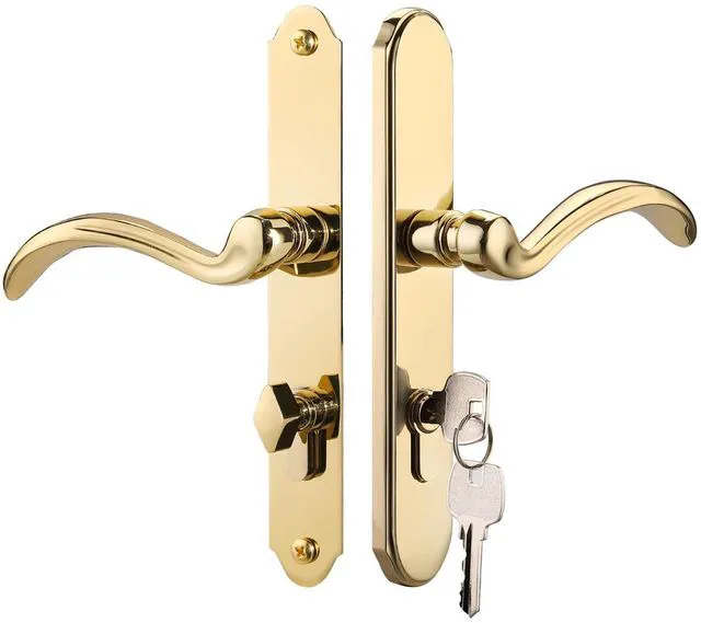 Main image of Storm Door Handle Accessory Set fit Pella Storm Door Handle Replacement Part, with Key and Lock Cylinder, Mortise Lock Not Included (Polished Gold)