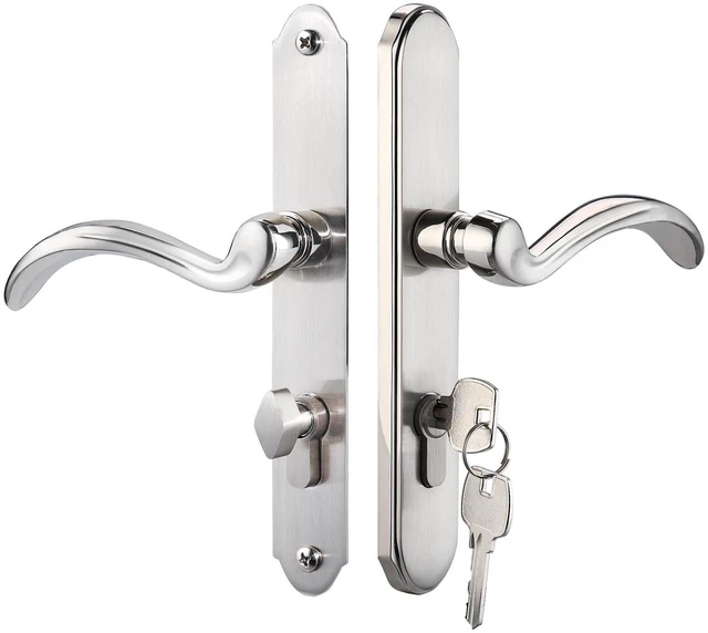 Main image of Storm Door Handle Accessory Set fit Pella Storm Door Handle Replacement Part, with Key and Lock Cylinder, Mortise Lock Not Included (Brushed Nickel)