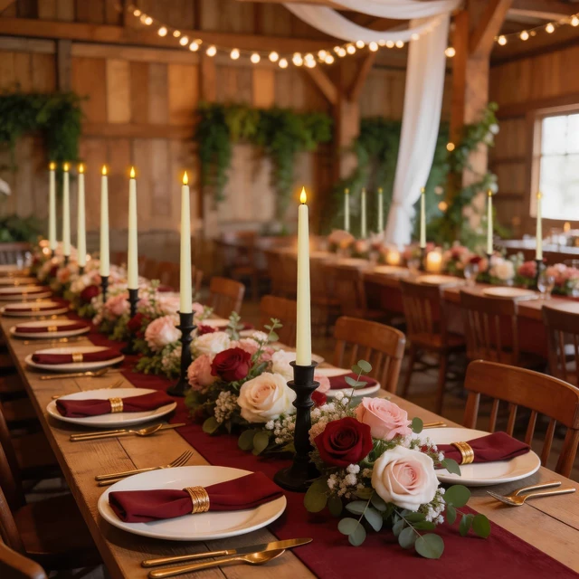 Alt view image 3 of 7 - 48 Pcs Flameless Taper Candles with Remote Timer Dimmer, 11 inches Ivory Candlesticks Battery Operated, Plastic LED Taper Candles with Flickering Flame for Party Christmas Church Wedding