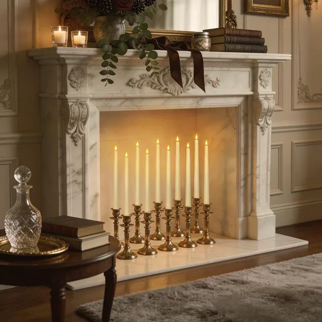 Alt view image 7 of 7 - 48 Pcs Flameless Taper Candles with Remote Timer Dimmer, 11 inches Ivory Candlesticks Battery Operated, Plastic LED Taper Candles with Flickering Flame for Party Christmas Church Wedding
