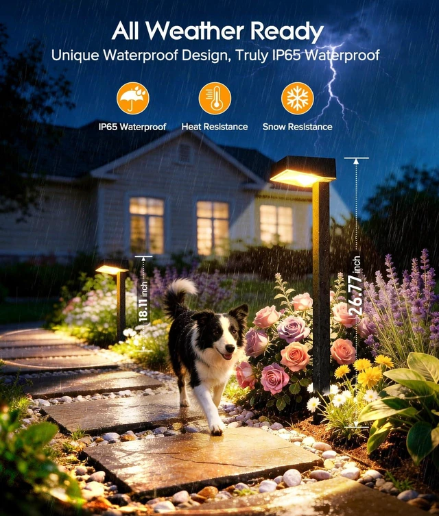 Alt view image 4 of 7 - Solar Pathway Lights Outdoor, 12 Pack Garden Lights Solar Powered Path Light with Focused Beam Lens, 2 Light Modes Waterproof Outdoor Solar Light for Yard Driveway Walkway Landscape
