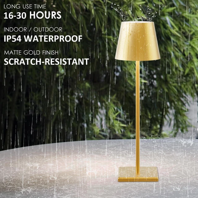 Alt view image 5 of 7 - Gold Cordless Table Lamp, 5000mAh Portable LED Rechargeable Lamp 2-Pack, Battery Operated, RGB Stepless Dimming, IP54 Waterproof, Modern Table Light, for Outdoor/Restaurant/Dinner/Bedroom