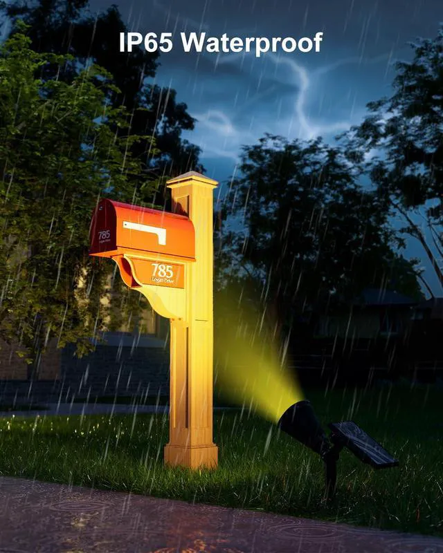 Alt view image 7 of 7 - 4 Pack Color Change Solar Spotlights Waterproof RGB Halloween Decor 8 Light Colors, Large Size Power Panel, 12 Hrs Lasting Working, Multicolor Illuminated Flag, Tree, Flower, Lawn, Garden, Yard