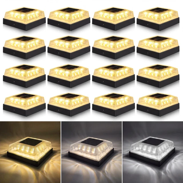 Main image of Solar Post Cap Lights Outdoor for 16 Pack 3.5x3.5 & 4x4 in Posts Only