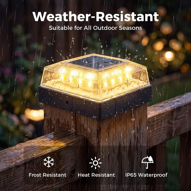 Alt view image 5 of 7 - Solar Post Cap Lights Outdoor for 16 Pack 3.5x3.5 & 4x4 in Posts Only