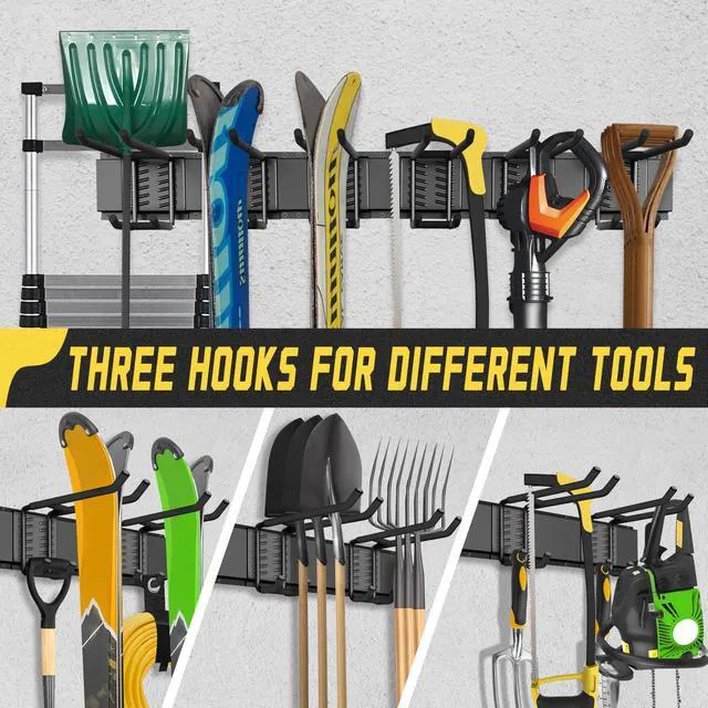Alt view image 6 of 7 - Garage Wall Organizer,21Pack Carries 1200 lbs,Garden Tool Organizer 48in With Large Storage Space,Easy Assembly, Sturdy Design,for Efficient Tool Storage Garage Organization