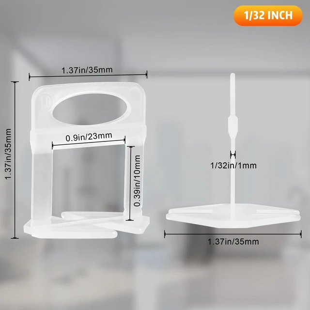 Alt view image 2 of 7 - 4500 Pcs Tile Spacers 1/32 Inch, Tile Leveling System with Hammer Tile Installation Tools for Ceramic Tile and Stone Installation, Tile Leveling Clips Helps DIY and Professional Tile Layer