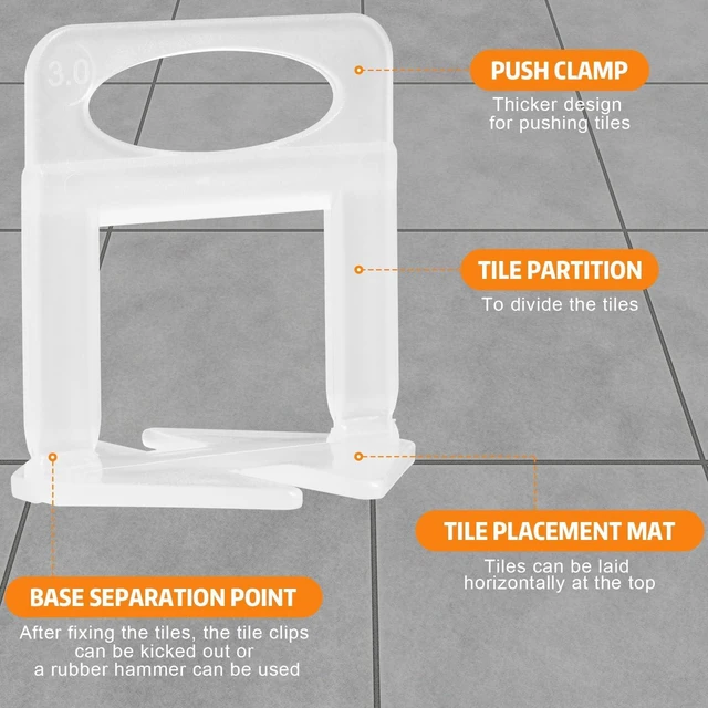 Alt view image 5 of 7 - 4500 Pcs Tile Spacers 1/32 Inch, Tile Leveling System with Hammer Tile Installation Tools for Ceramic Tile and Stone Installation, Tile Leveling Clips Helps DIY and Professional Tile Layer