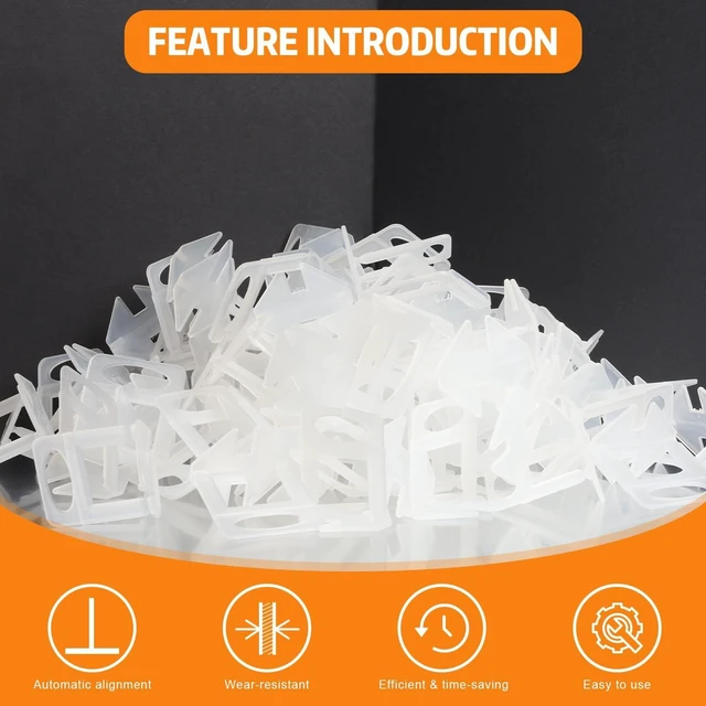 Alt view image 4 of 7 - 4500 Pcs Tile Spacers 1/32 Inch, Tile Leveling System with Hammer Tile Installation Tools for Ceramic Tile and Stone Installation, Tile Leveling Clips Helps DIY and Professional Tile Layer