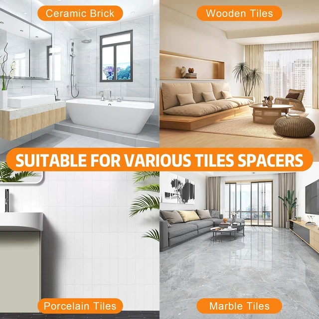 Alt view image 7 of 7 - 4500 Pcs Tile Spacers 1/32 Inch, Tile Leveling System with Hammer Tile Installation Tools for Ceramic Tile and Stone Installation, Tile Leveling Clips Helps DIY and Professional Tile Layer