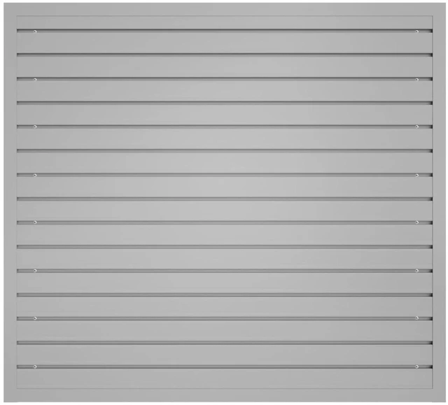 Main image of Slatwall Panel Wall Storage Systems, 4 x 4ft Slat Wall Paneling Garage Wall Organizer, Heavy Duty Wall Mounted PVC Wall Rack (Gray)