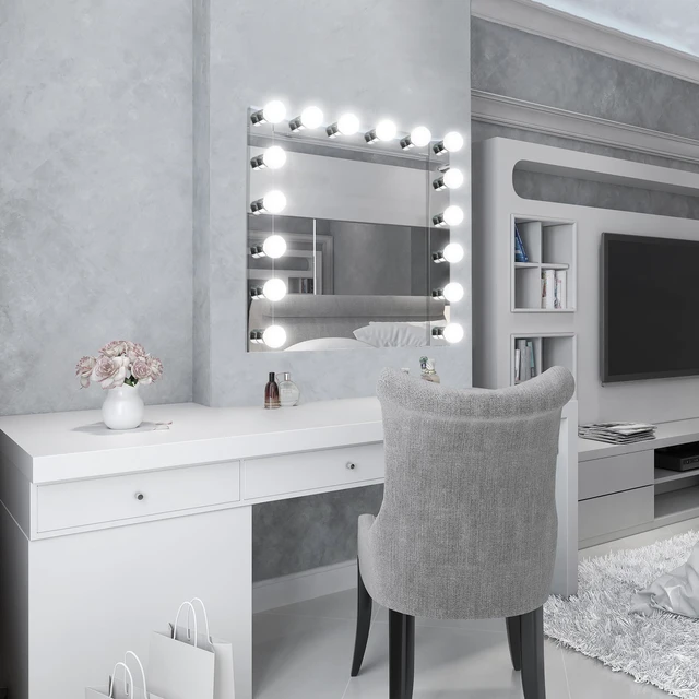 Alt view image 6 of 7 - Vanity Lights, 6 Linear Lights, Dimmable, Horizontal or Vertical Use, Uses (6) 60W Bulbs, For Bathroom/Makeup Vanity, Polished Chrome, 36.0 in. L x 4.33 in. H x 2.0 in. D, 500942