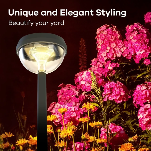 Alt view image 6 of 7 - Solar Pathway Lights 8 Pack, Solar Lights Outdoor Warm White Adjustable Solar Powered Lights Waterproof for Walkway Yard Garden Driveway Backyard
