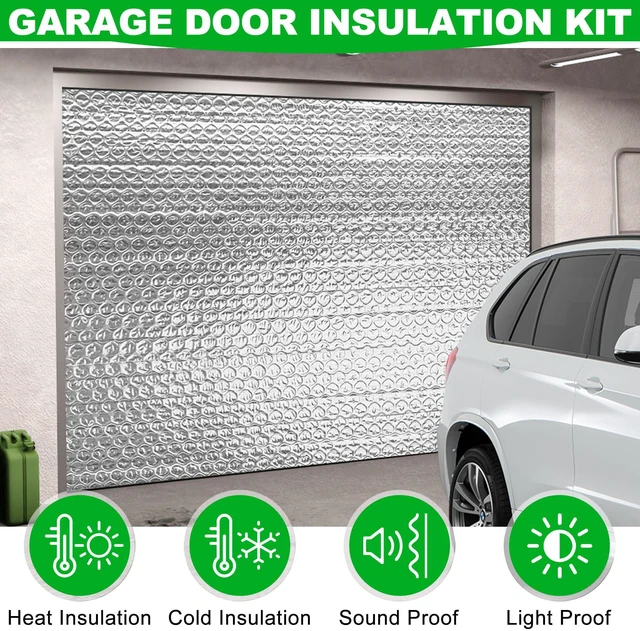 Alt view image 3 of 7 - 16P Garage Door Insulation Kit Panels 6MM 18x6.8FT for Double Garage Door, Pre-Cut Bubble Reflective Aluminum Foil 120 Tape, DIY Install Temperature Control Block Summer Heat & Winter Cold (20.5x54)