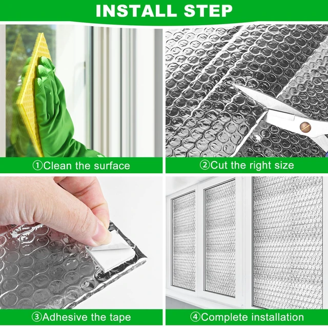 Alt view image 7 of 7 - 16P Garage Door Insulation Kit Panels 6MM 18x6.8FT for Double Garage Door, Pre-Cut Bubble Reflective Aluminum Foil 120 Tape, DIY Install Temperature Control Block Summer Heat & Winter Cold (20.5x54)