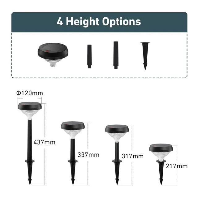 Alt view image 7 of 7 - Solar Lights Outdoor 8 Pack, Solar Pathway Lights Warm White Landscape Path Lights,IP65 Waterproof Solar Lights for Walkway Yard Garden Driveway