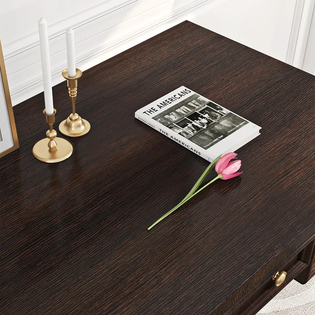 Alt view image 3 of 7 - Walnut Wood Contact Paper Peel and Stick Counter Top Wallpaper 30" x 197", Large Waterproof Dark Brown Wood Grain Contact Paper For Kitchen Cabinets Counter Top Vinyl Wrap Table Desk Shelf