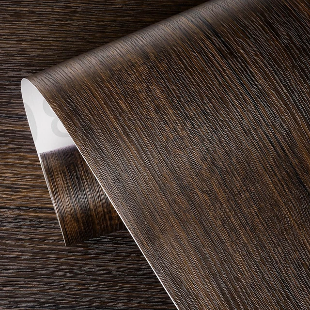 Alt view image 5 of 7 - Walnut Wood Contact Paper Peel and Stick Counter Top Wallpaper 30" x 197", Large Waterproof Dark Brown Wood Grain Contact Paper For Kitchen Cabinets Counter Top Vinyl Wrap Table Desk Shelf
