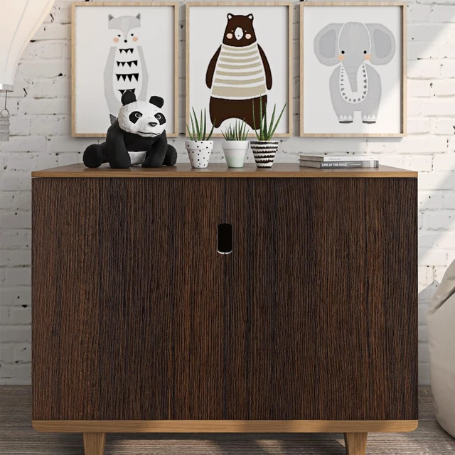 Alt view image 7 of 7 - Walnut Wood Contact Paper Peel and Stick Counter Top Wallpaper 30" x 197", Large Waterproof Dark Brown Wood Grain Contact Paper For Kitchen Cabinets Counter Top Vinyl Wrap Table Desk Shelf