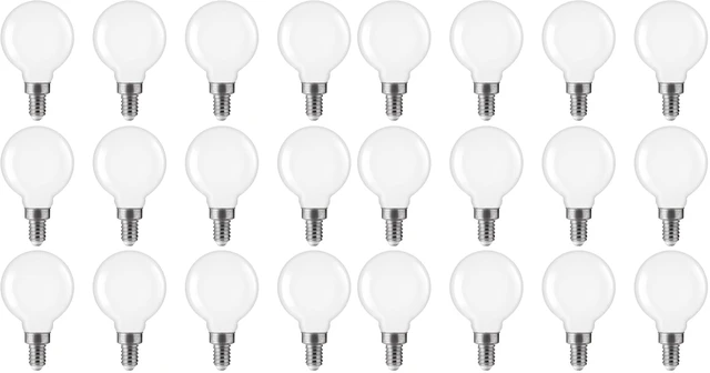 Main image of 4000K Cool White LED Candelabra Bulbs 60W Equivalent, G16 1/2 Dimmable LED E12 Globe Vanity Light Bulbs, 550LM, CRI90, 5.5W, AC 120V, 24 Pack