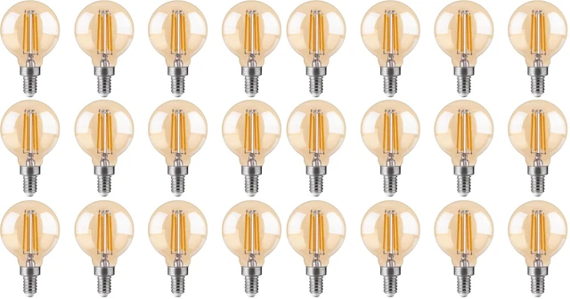 Main image of 40W Equivalent LED Globe Candelabra Bulbs, Dimmable G16.5 LED E12 Chandelier Light Bulbs, 330LM, CRI82, 4W, AC 120V, 24 Pack, 2200K Warm White