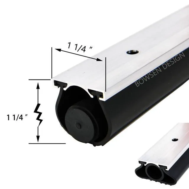 Alt view image 3 of 7 - Heavy-Duty U+O Ring Universal Garage Door Bottom Seals Weatherstrip Rubber with Aluminum Track Retainer Kit (20 FT, 1-1/4" Width)