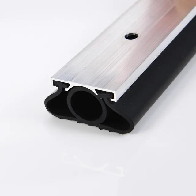 Alt view image 5 of 7 - Heavy-Duty U+O Ring Universal Garage Door Bottom Seals Weatherstrip Rubber with Aluminum Track Retainer Kit (20 FT, 1-1/4" Width)