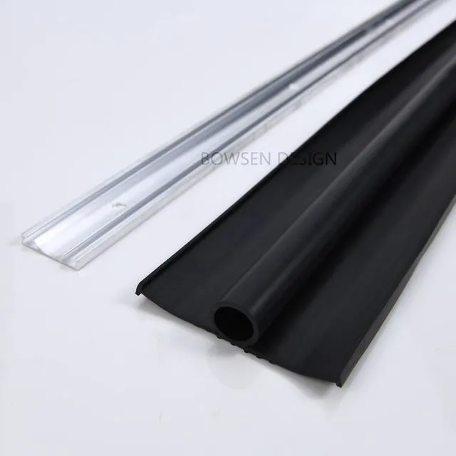 Alt view image 6 of 7 - Heavy-Duty U+O Ring Universal Garage Door Bottom Seals Weatherstrip Rubber with Aluminum Track Retainer Kit (20 FT, 1-1/4" Width)