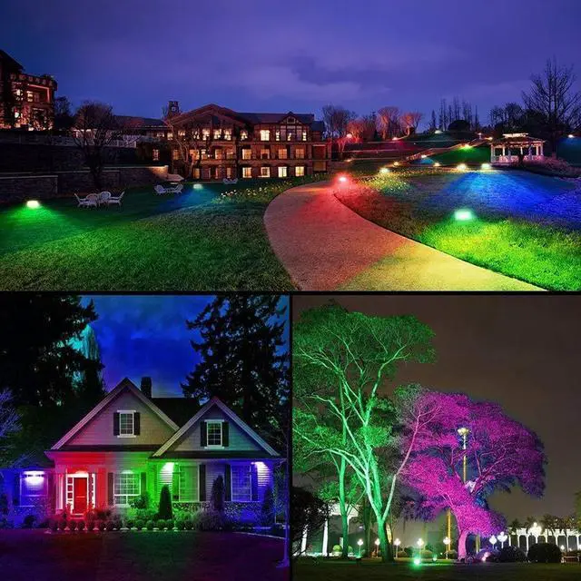 Alt view image 2 of 7 - Led Flood Light 30W, 300W Equivalent 3000 LM Outdoor Color Changing Lights 2700K & 16 Million Colors&Timing& Music Sync, Bluetooth RGBW Smart FloodlightsLed Stage LandscapeIP66 US 3-Plug (6 Pack)