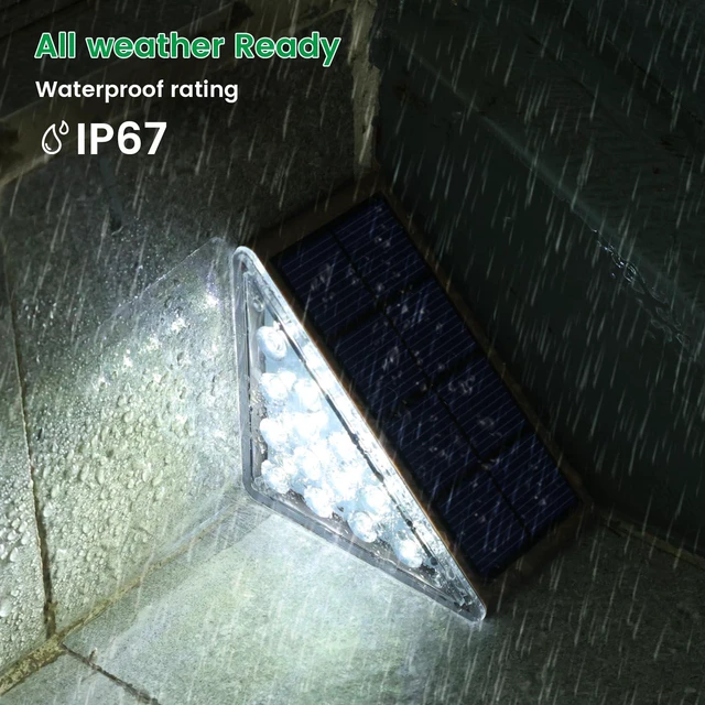 Alt view image 3 of 7 - Solar Step Lights - 12 Pack, Waterproof IP67, Deck & Staircase Lights, Patio & Front Step (Cool Brown)
