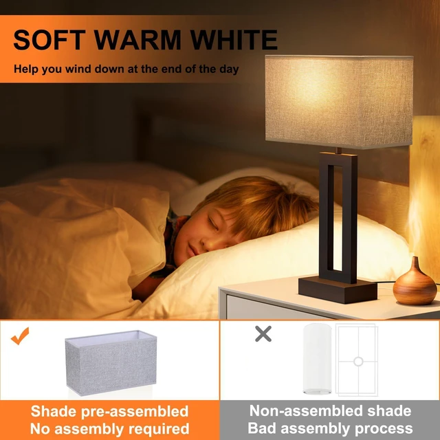 Alt view image 5 of 7 - Nightstand Table Lamps for Bedrooms Set of 2 - Touch Bedside Lamp with USB C+A, 3 Way Dimmable Living Room End Tables 2, Modern Night Stand Bed Side Guest Room(Grey) B. Grey