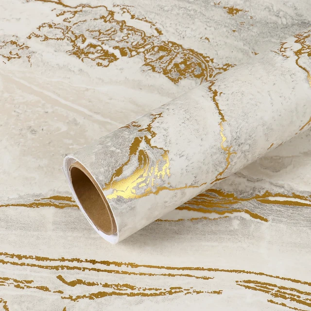 Main image of Luxurious Matte Marble Countertop Contact Paper Waterproof Counter Top Peel and Stick Beige Gold Marble Contact Paper for Countertops 24''x354'' Self Adhesive Countertop Wallpaper for Kitchen