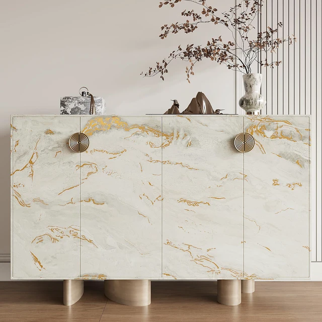 Alt view image 7 of 7 - Luxurious Matte Marble Countertop Contact Paper Waterproof Counter Top Peel and Stick Beige Gold Marble Contact Paper for Countertops 24''x354'' Self Adhesive Countertop Wallpaper for Kitchen