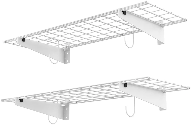 Main image of 2-Pack Garage Wall Shelves, 45x15 in Wall Mounted Storage Shelf for Garage, Heavy Duty, Wall Floating Shelf, Holds up to 220 lbs, White
