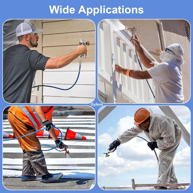 Alt view image 7 of 7 - 22Pcs Airless Paint Sprayer Gun Kit & 50Ft x 1/4 NPT Hose, 3600PSI with 6 Reversible Spray Tips, 4 Extension Wands, 6Pcs Filters & Guide Tool, Spray Gun for Painting Fits Most Sprayers