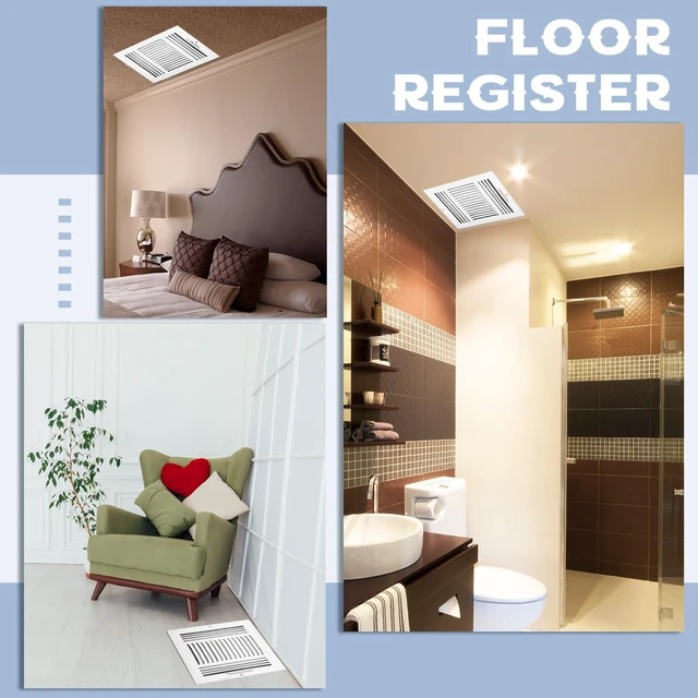 Alt view image 6 of 7 - 6 Pack Wall Vent Covers Interior Size 10 X 8 Inch, White Steel 3 Way Adjustable Air Flow, Steel Construction for Ceiling Sidewall Bathroom Office HVAC, Durable Register Grilles