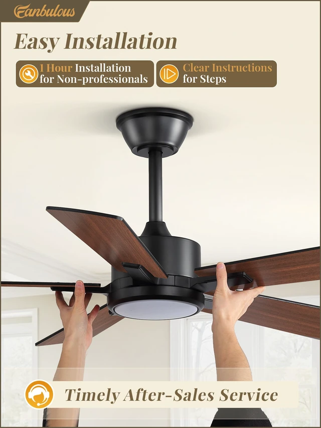 Alt view image 6 of 7 - 42 Inch Ceiling Fans with Light, Black, Remote & APP Control Stepless CCT & Dimmable, 20W LED, 6-Speed, Timer, Reversible Quiet DC Motor, Quick Setup, for Bedroom, Living Room, Apartment